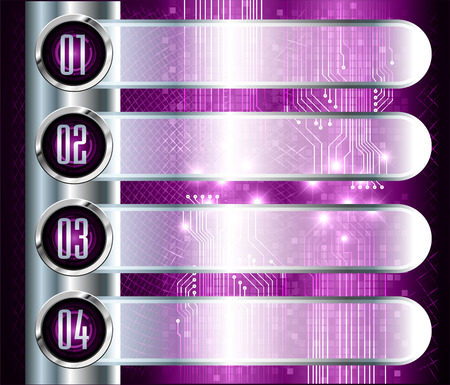 Web Design Website Elements Template for graphic internet.dark purple silver text box. banner buttonのイラスト素材
