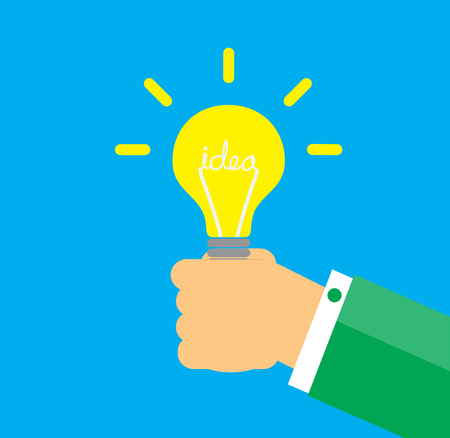 Creative brainstorm concept business and education idea design. light lamp bulb. vector illustration.のイラスト素材