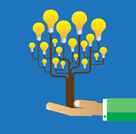 passive income concept vector illustration, Hand holding Money tree. Financial and business. finance concept in flat style investing money, money in hand .idea treeのイラスト素材