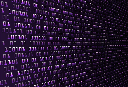 Binary circuit board future technology, purple cyber security concept background, abstract hi speed digital internet. Motion move blur.のイラスト素材