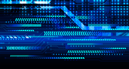 Binary circuit board future technology, blue cyber security concept background.のイラスト素材