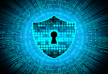 Safety concept, Closed Padlock on digital background.のイラスト素材