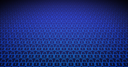 Closed Padlock on digital backdrop designのイラスト素材