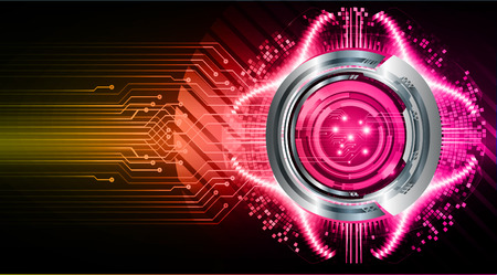 binary circuit board future technology, pink eye cyber security concept background, abstract hi speed digital internet.motion move blur. pixel vectorのイラスト素材