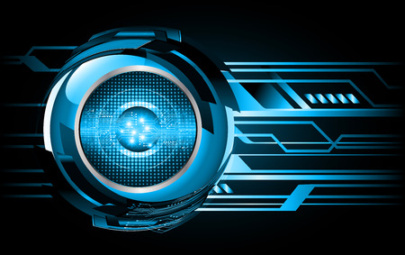 binary circuit board future technology, blue eye cyber security concept background, abstract hi speed digital internet.motion move blur. pixel vectorのイラスト素材