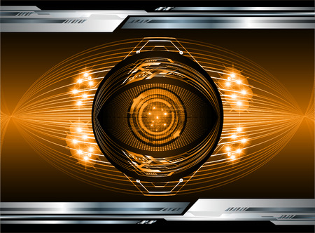 binary circuit board future technology, orange eye cyber security concept background, abstract hi speed digital internet.motion move blur. pixel vectorのイラスト素材