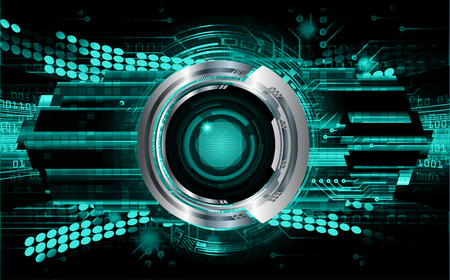 binary circuit board future technology, blue eye cyber security concept background, abstract hi speed digital internet.motion move blur. pixel vectorのイラスト素材