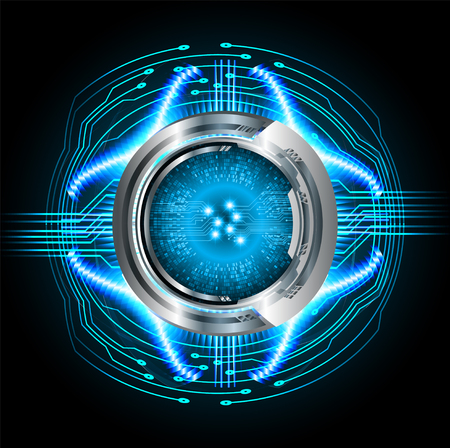 binary circuit board future technology, blue eye cyber security concept background, abstract hi speed digital internet.motion move blur. pixel vectorのイラスト素材