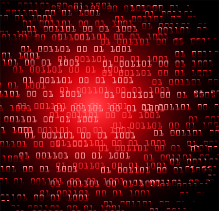 binary circuit board future technology, red cyber security concept background.のイラスト素材