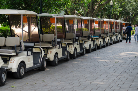 There are golf car parkingのeditorial素材