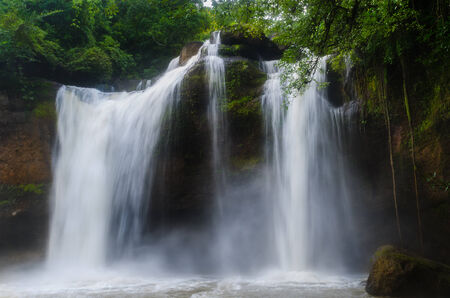 the big beautiful water fall in nation park Thailandの写真素材