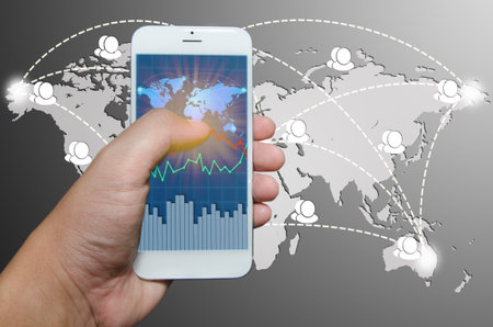 Smart phone view Business shipment graph.