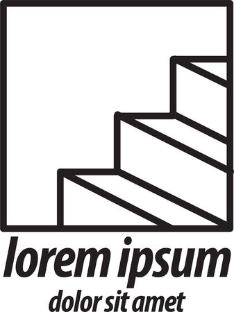 Stairs View Outline Iconのイラスト素材