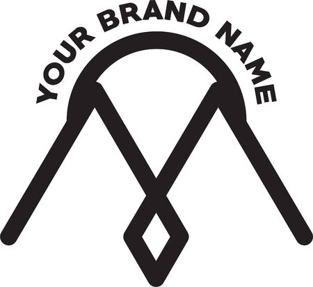 Mountain Sun Outline Iconのイラスト素材