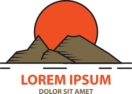 Sun Mountain Iconのイラスト素材