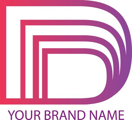 D Brand Logo Iconのイラスト素材