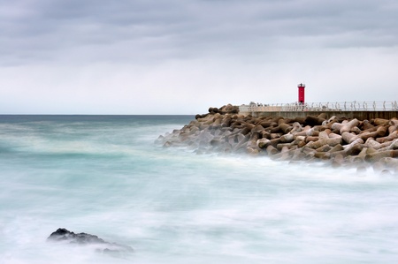 red lighthouseの写真素材