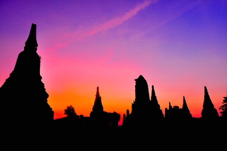 Silhouette of a templeの写真素材
