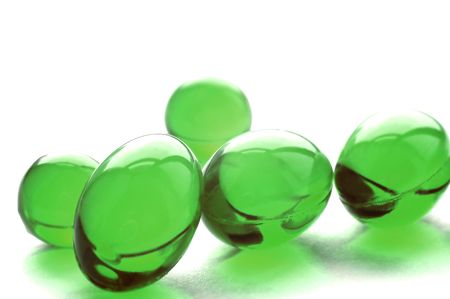 An abstract picture of vitamins pills in green colorの写真素材