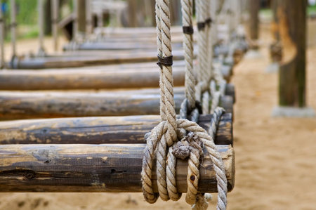 The close up view of swing wood setの写真素材