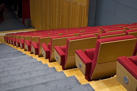 Rows of seats of a theater or functional hallの写真素材