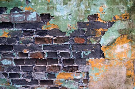 The background of grunge wall with bricksの写真素材