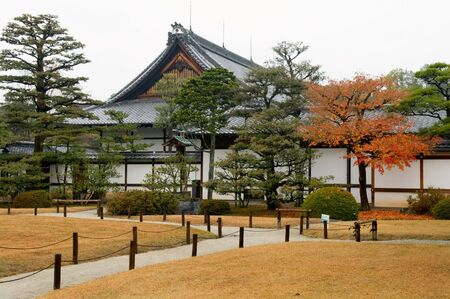 The construction and garden in Nijo Castle, in Kyoto cityの写真素材