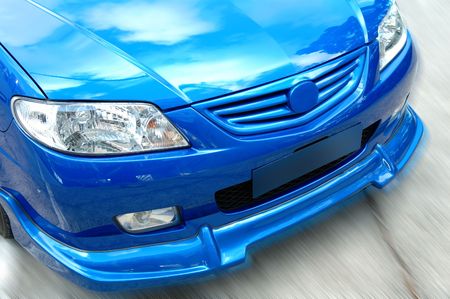 A close up shot (front view) of sportive carの写真素材