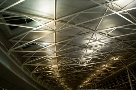 The indoor ceiling architecutre of airport terminal