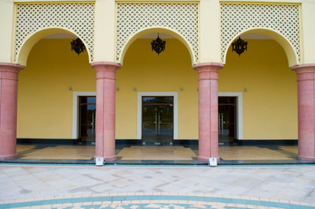 The antique architecture with arches, fisherman wharfの写真素材