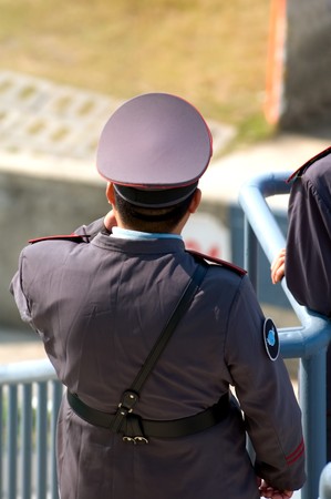 Security guard with police like uniform in Chinaのeditorial素材