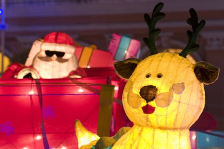 The Christmas ornaments of Santa Claus and dearの写真素材