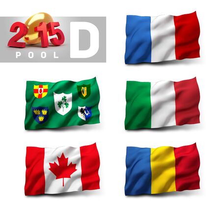 Flags of International rugby competition. Qualifying pool Dの写真素材