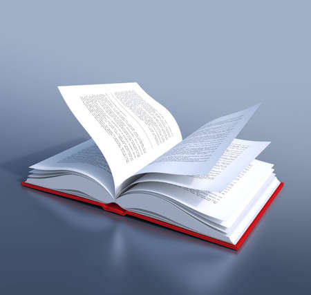 Red hardcover book open in its middleの写真素材