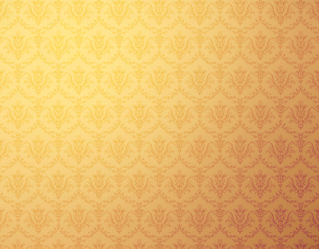 Golden wallpaper with soft floral patternの写真素材