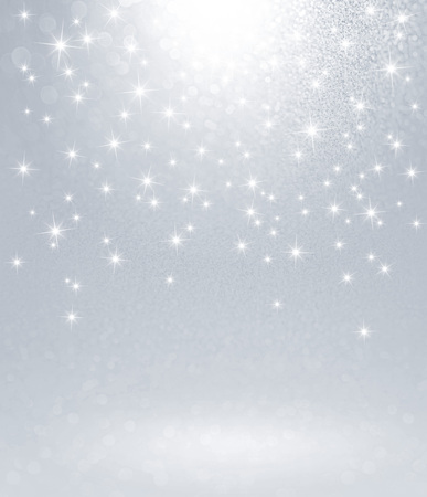 Shiny silver background with starlight raining downの写真素材