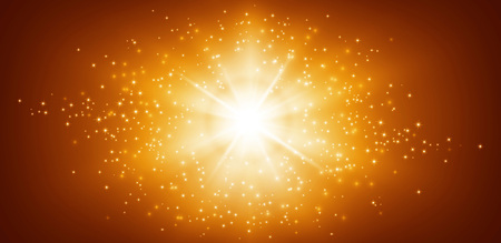 Shiny gold background with star light explosionの写真素材