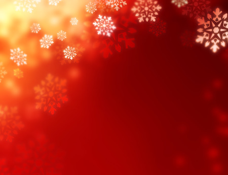 Shiny red background with snowflakes raining downの写真素材