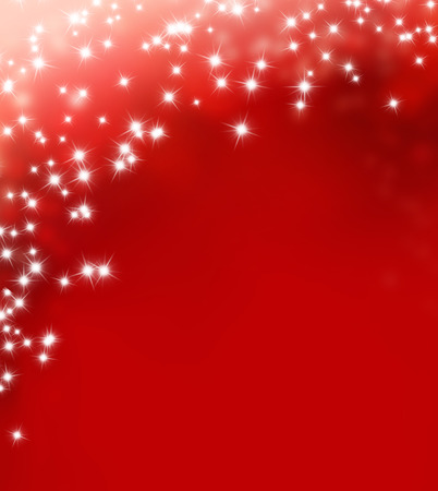Shiny red background with star lights raining downの写真素材