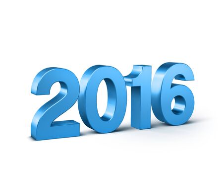 3D New Year blue 2016 isolated on whiteの写真素材