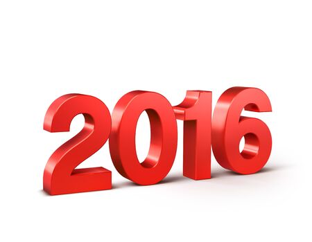 3D New Year red 2016 isolated on whiteの写真素材