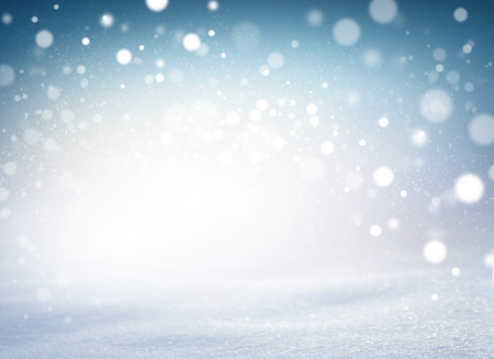 Bright snow background in blurred lights explosionの写真素材