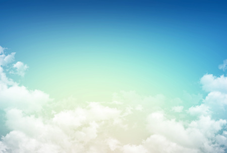 Morning sky background, sunlight through white cloudsの写真素材