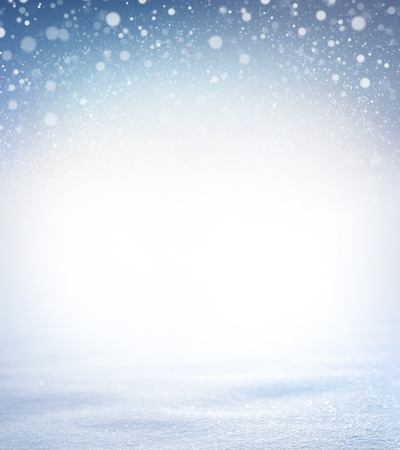 Snowfall on a snow covered ground - Winter materialの写真素材