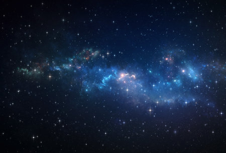 Galaxy, nebula and stars constellations in Universe. Deep space background.の写真素材