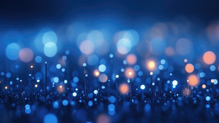 Abstract technology background with illuminated fiber optic network connections - generative AIの素材