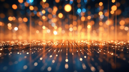Abstract technology background with fiber optic network connections. Hyper-fast Broadband for Global Data - Generative AIの素材