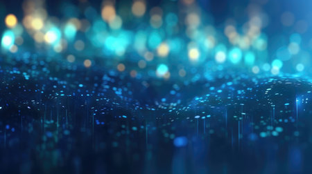 Abstract technology background with a graphic illustration of a cyber network, artificial neurons grid and global data connections - generative AIの素材