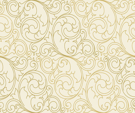 Seamless scroll spiral floral orange backgroundのイラスト素材