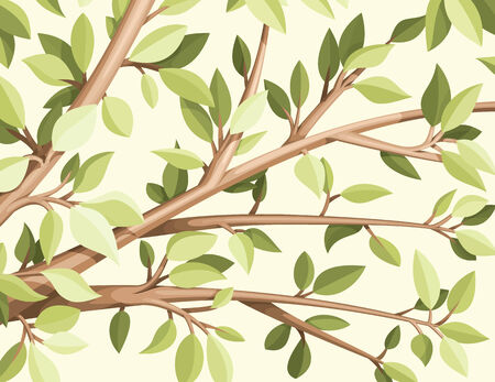 Branch with leaves vector illustrationのイラスト素材